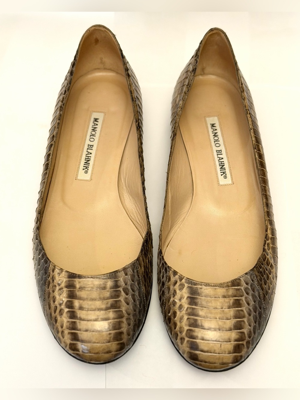 Manolo Blahnik $495 Python Ballerina Flats, size 37.5 - Picture 3 of 7